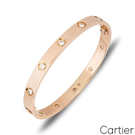 love bracelet rose gold|rose gold cartier love bracelet with diamonds.